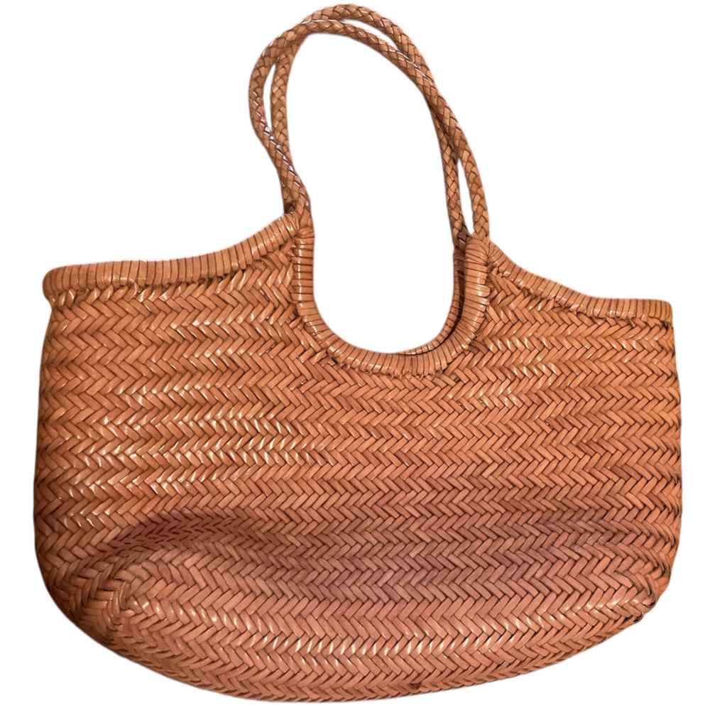 Leather “Nantucket” Basket Woven Bag Medium/Large